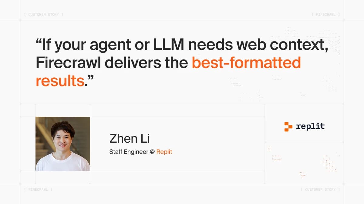 How Replit Powers Replit Agent with Always-Fresh Web Data Using Firecrawl image