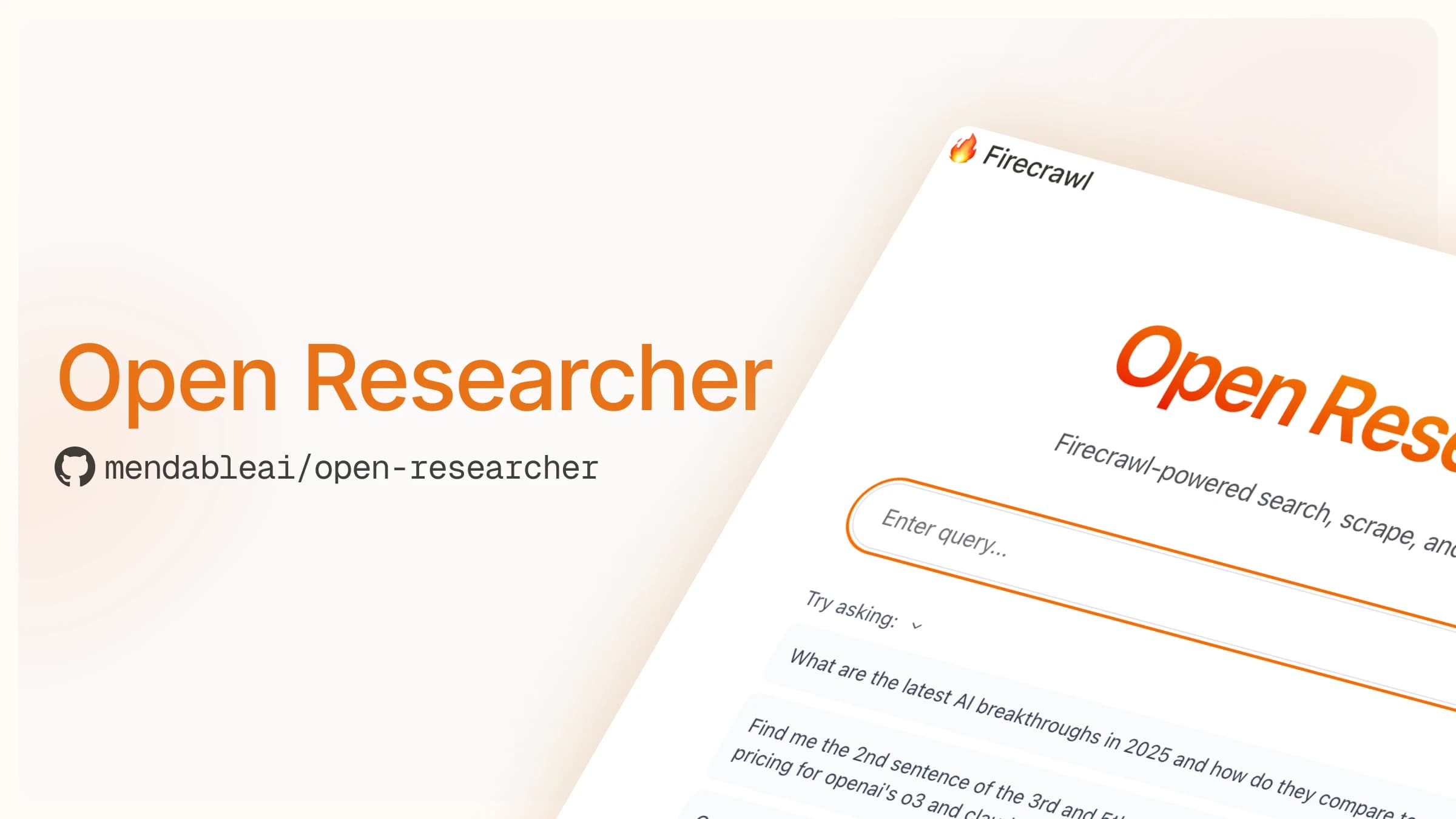 Open Researcher, our AI Agent That Uses Firecrawl Tools During Research image
