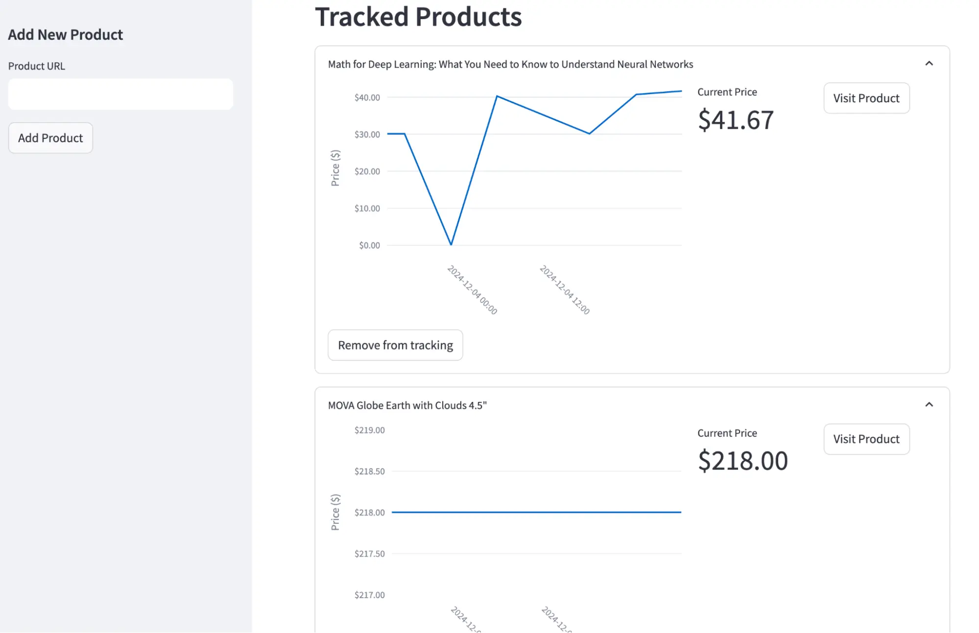 Automated Price Tracking project demo