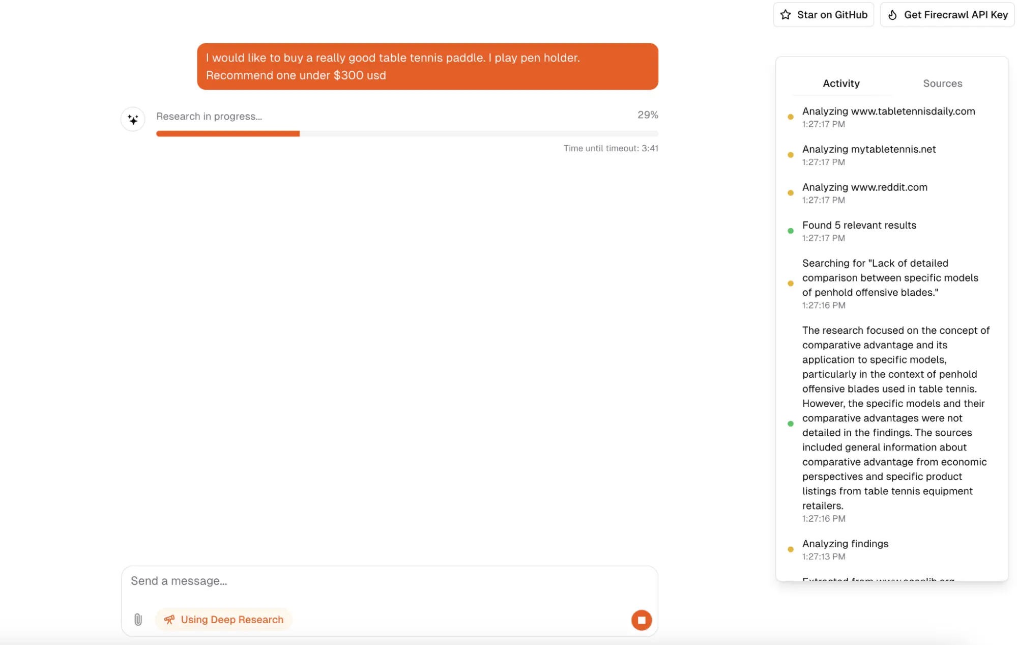 Open Deep Research with Firecrawl project demo