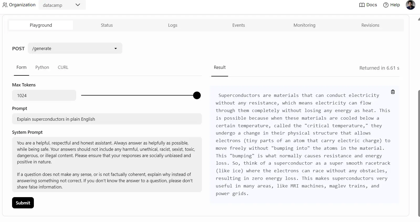 Deploy LLMs on Cloud demo