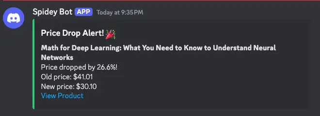 Automated Price Tracking discord notification