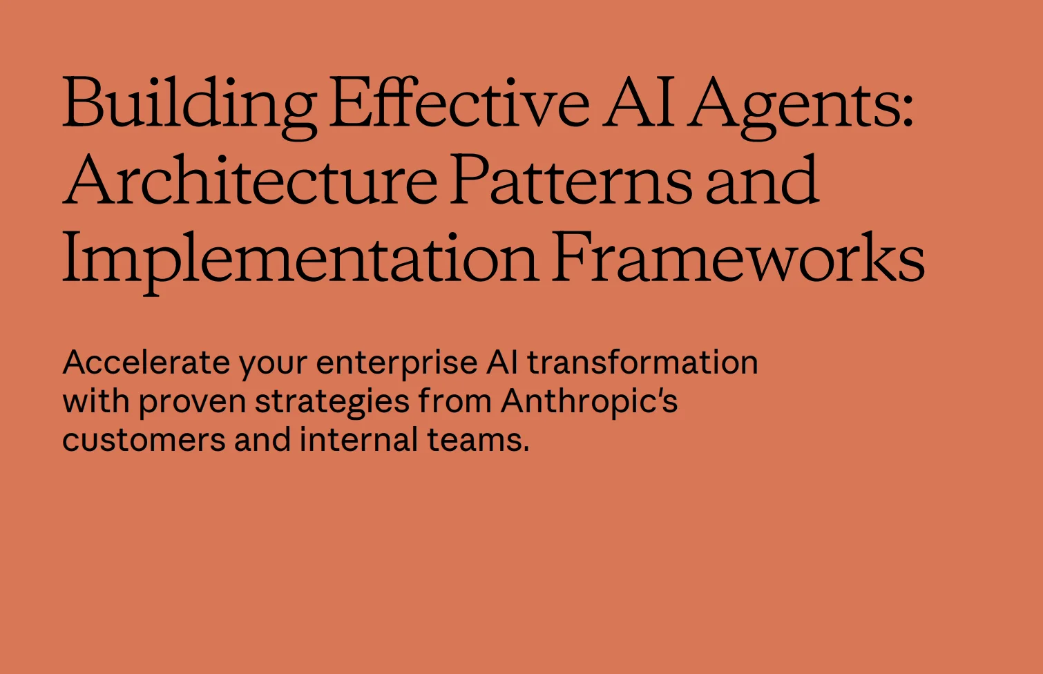 Building Effective AI Agents by Anthropic