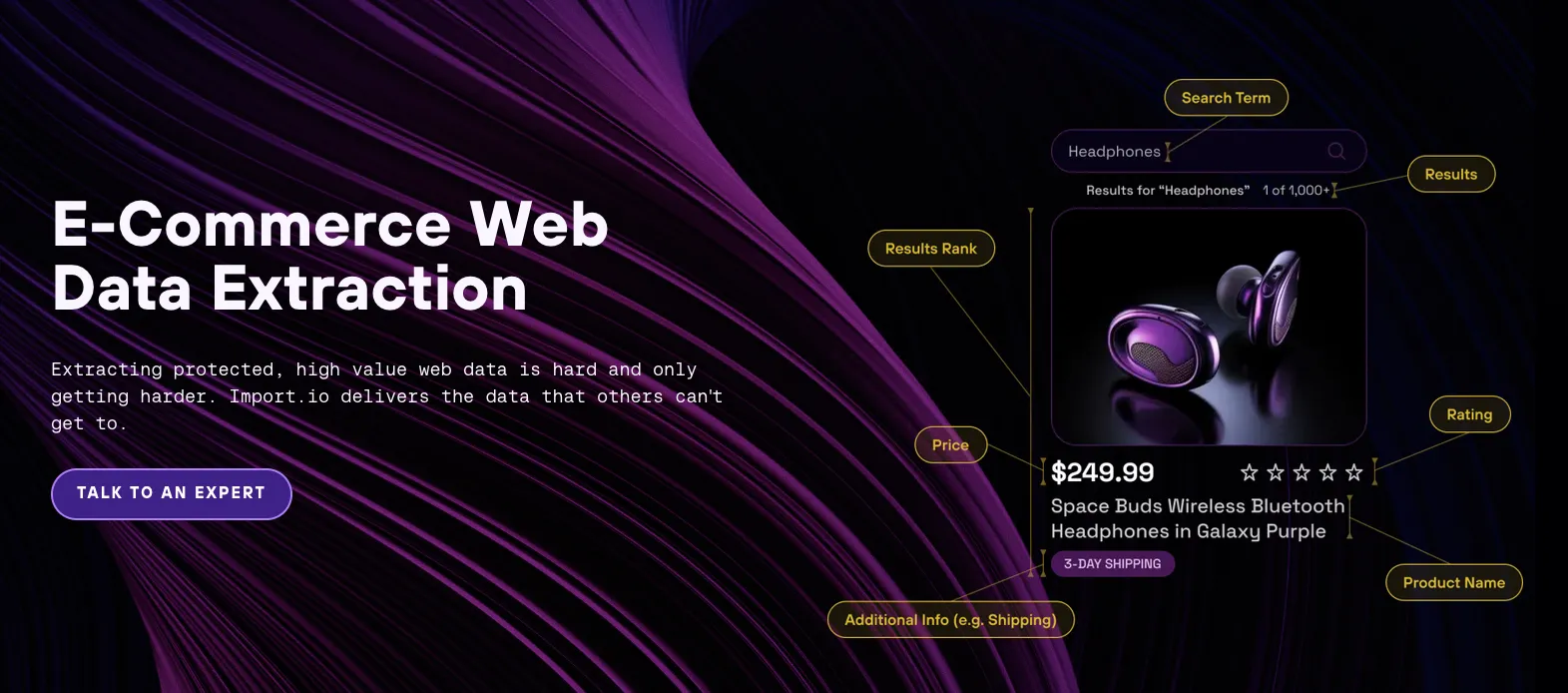 Import.io enterprise-grade data extraction platform with visual workflow builder