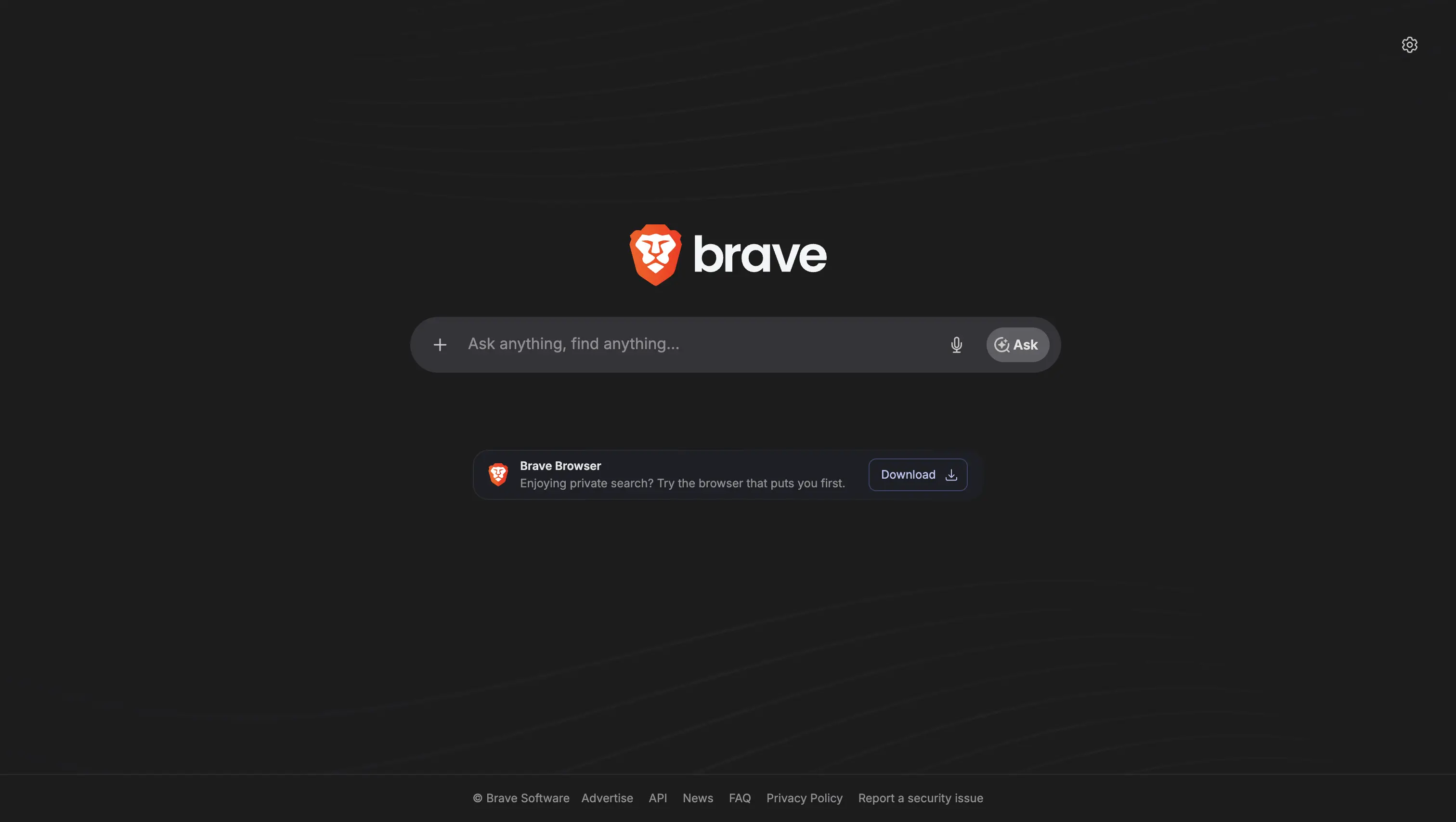 Brave Search API homepage with independent web index for developers