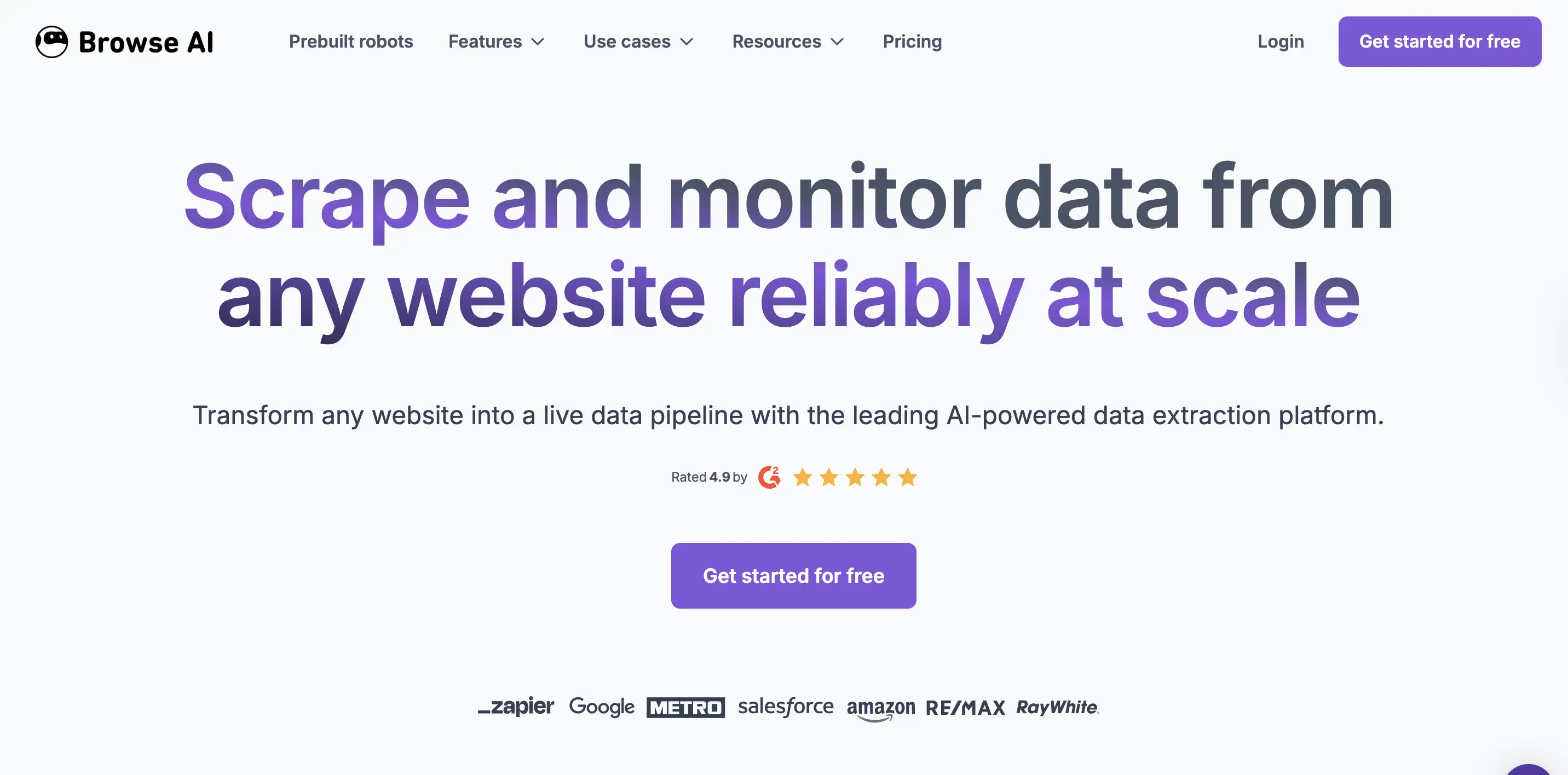 browse.ai homepage screenshot