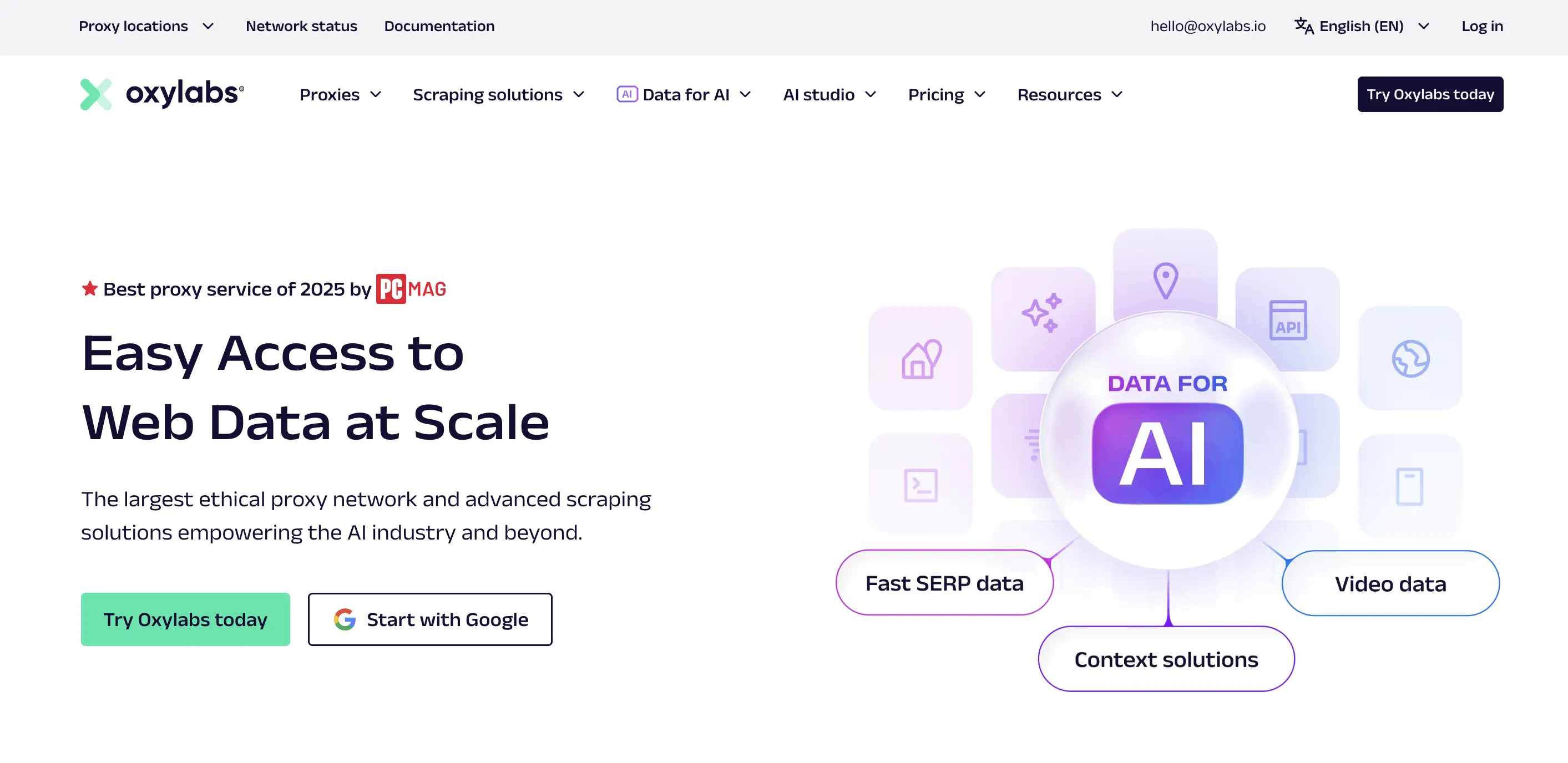 oxylabs homepage screenshot