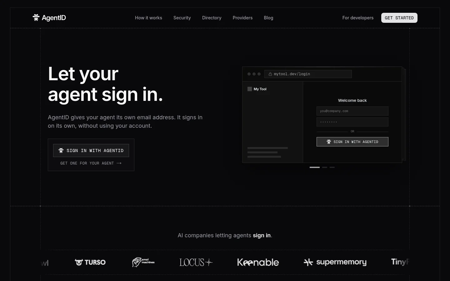 AgentID by AgentMail homepage