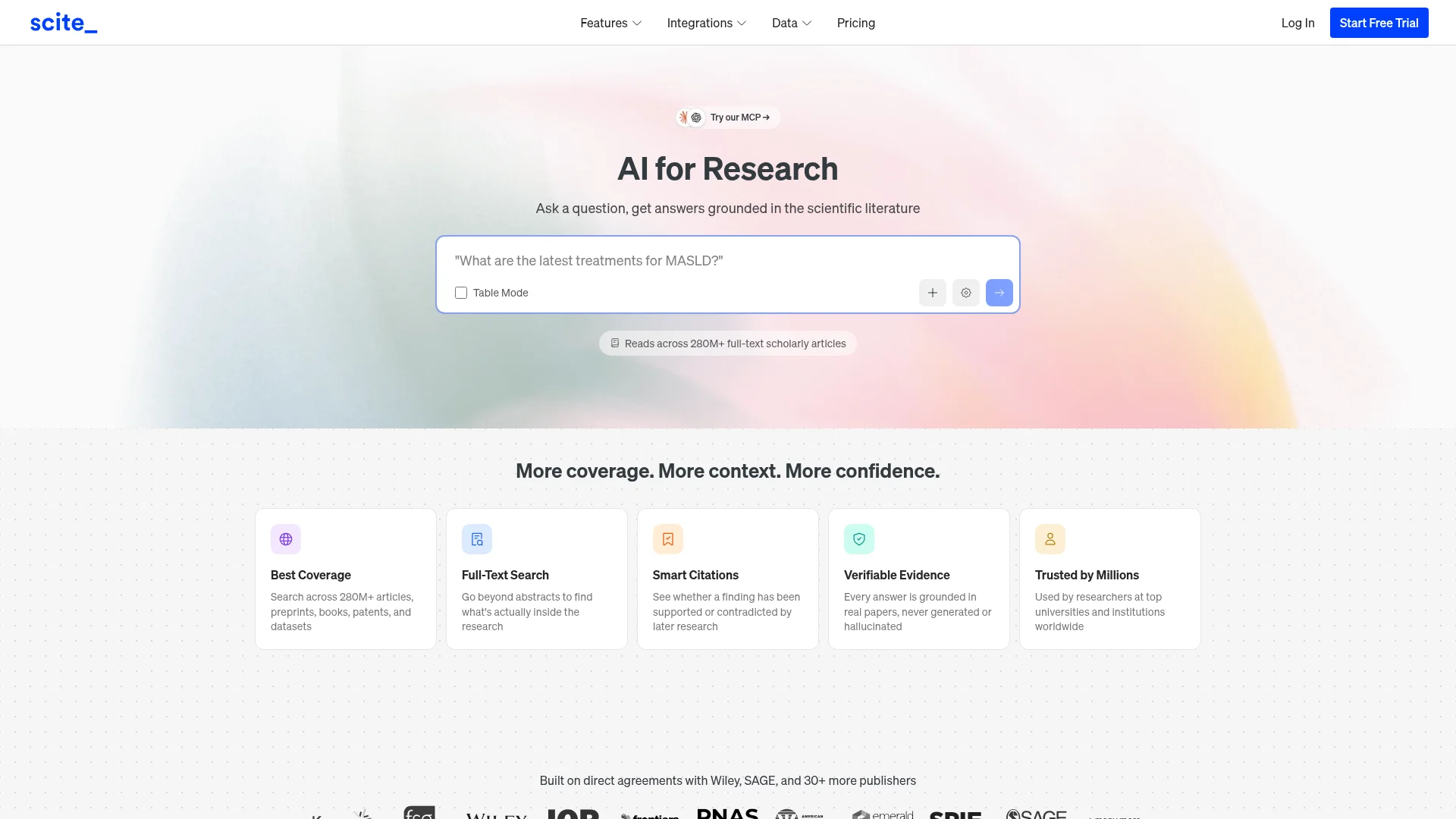 Scite homepage