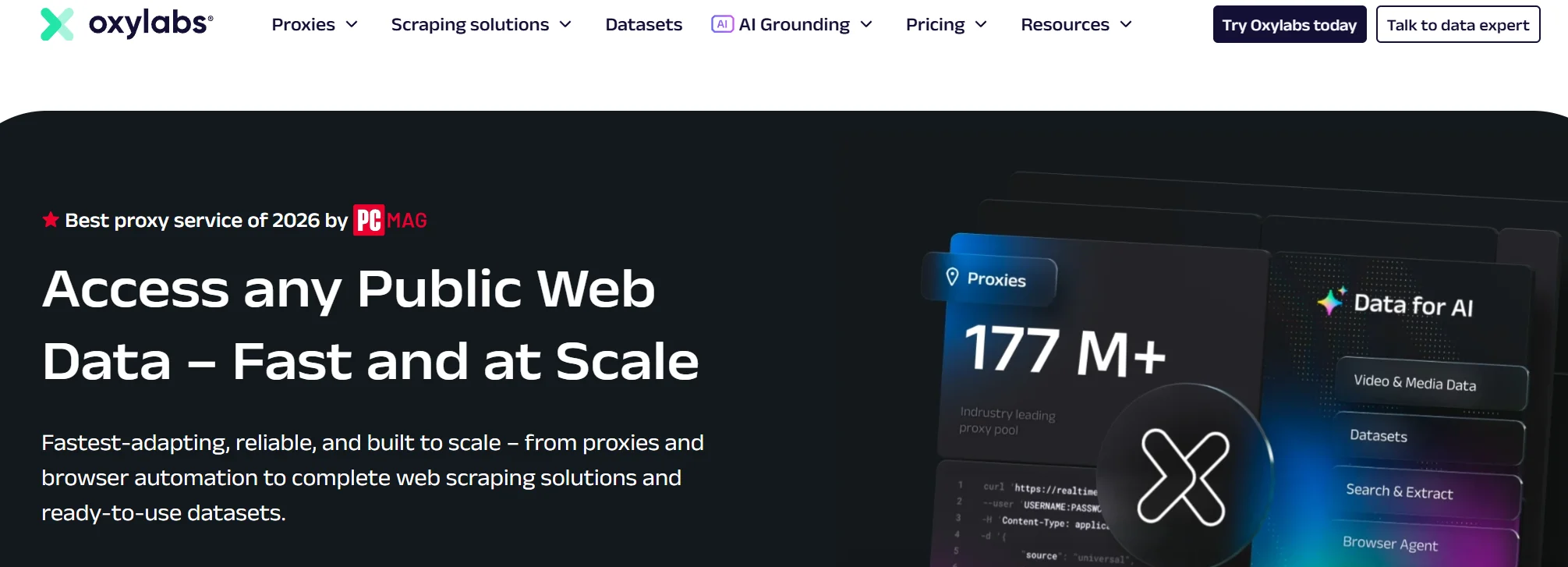Oxylabs homepage
