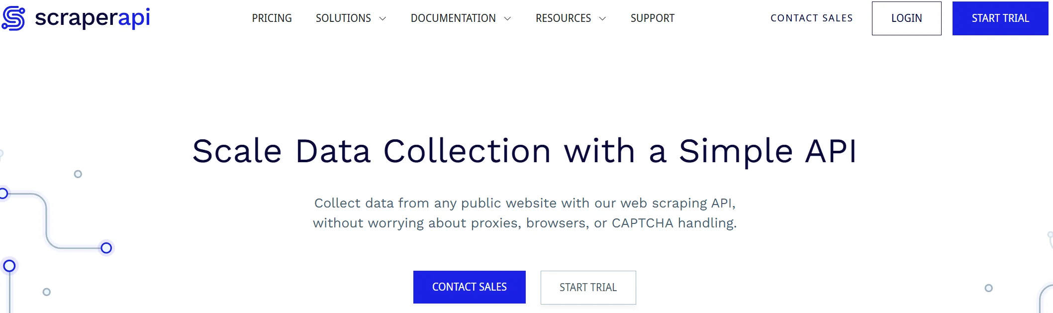 ScraperAPI homepage