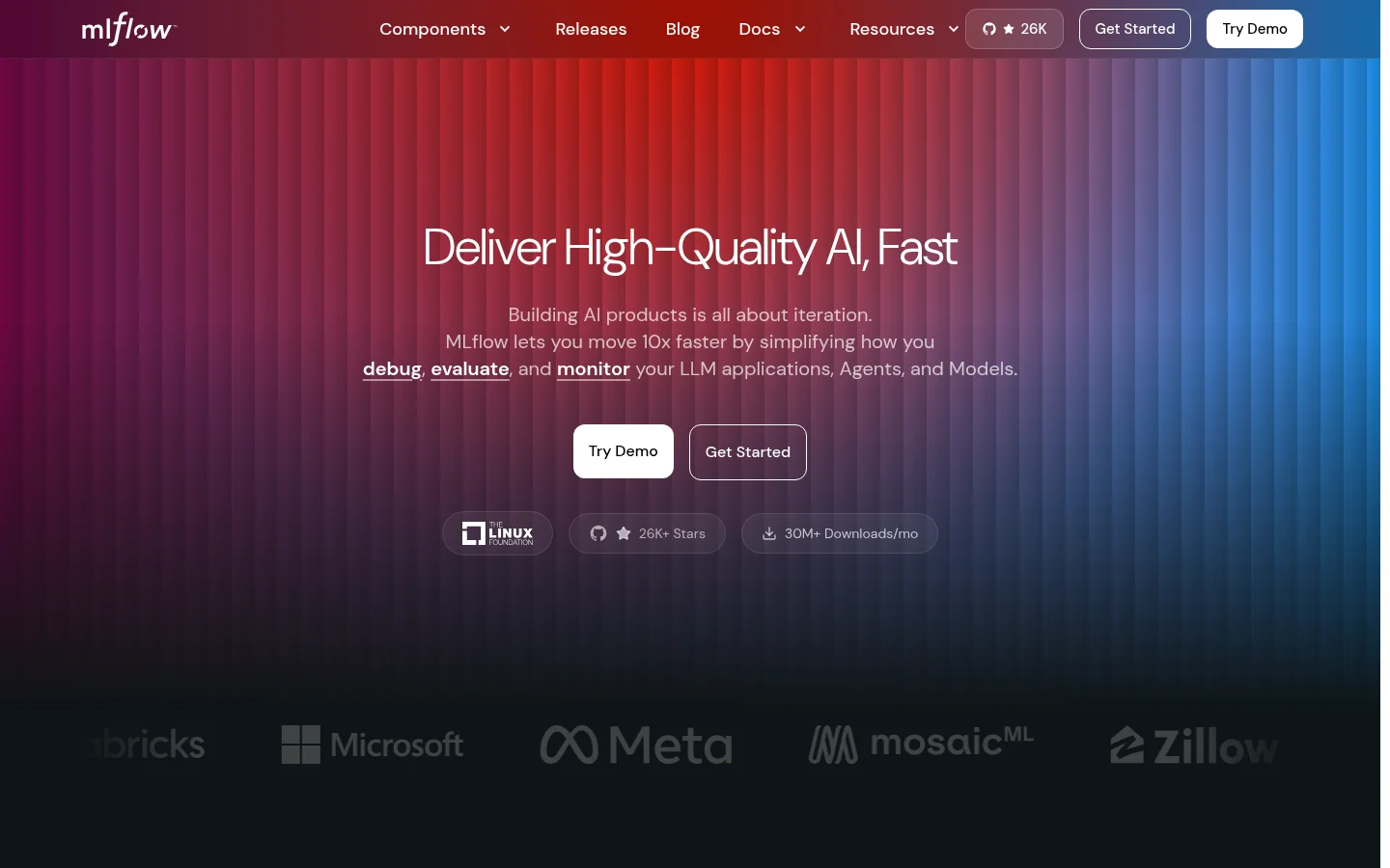 MLflow open source AI platform with tracing, evaluation, prompt management, and AI gateway