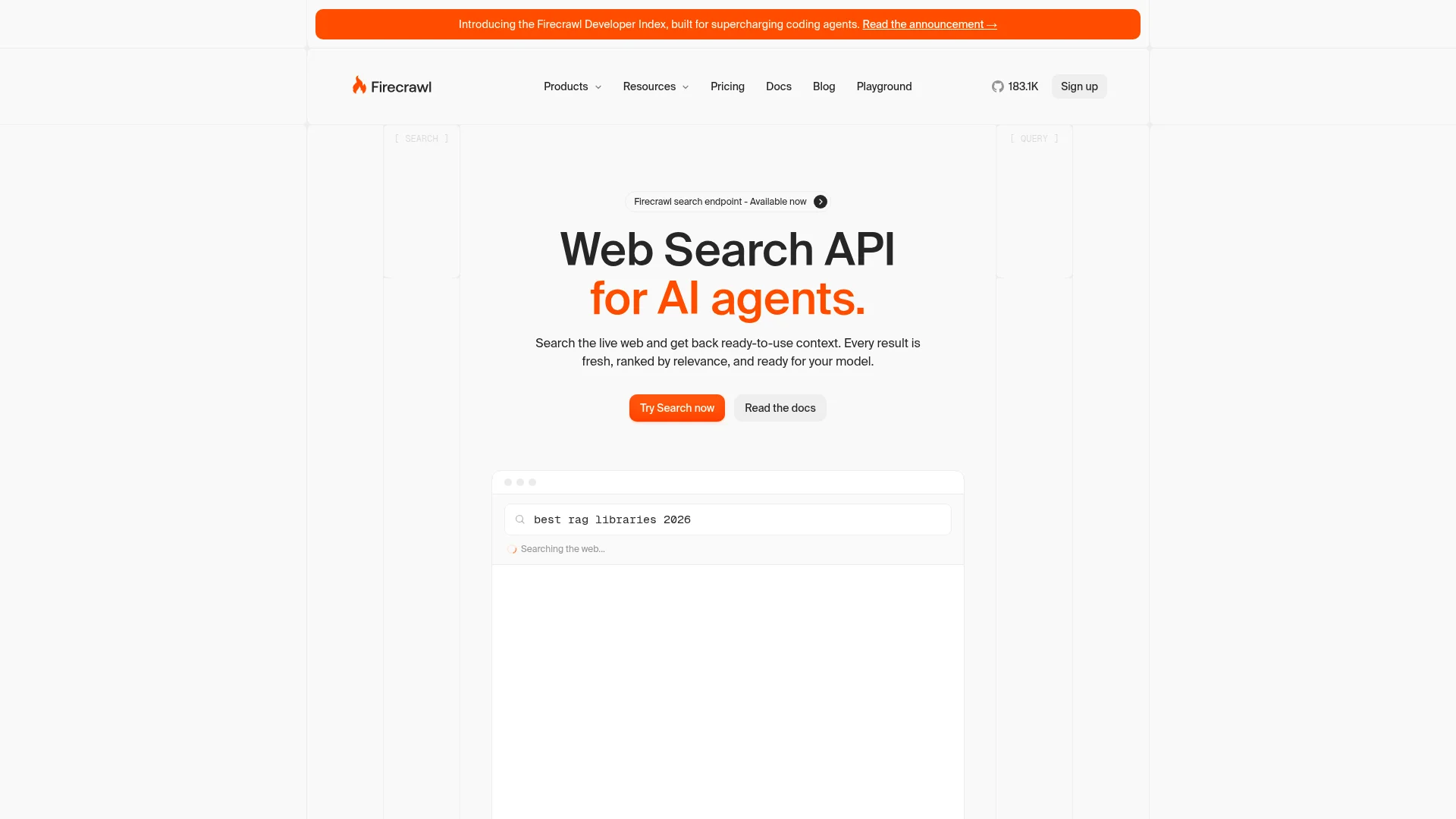 Firecrawl search page