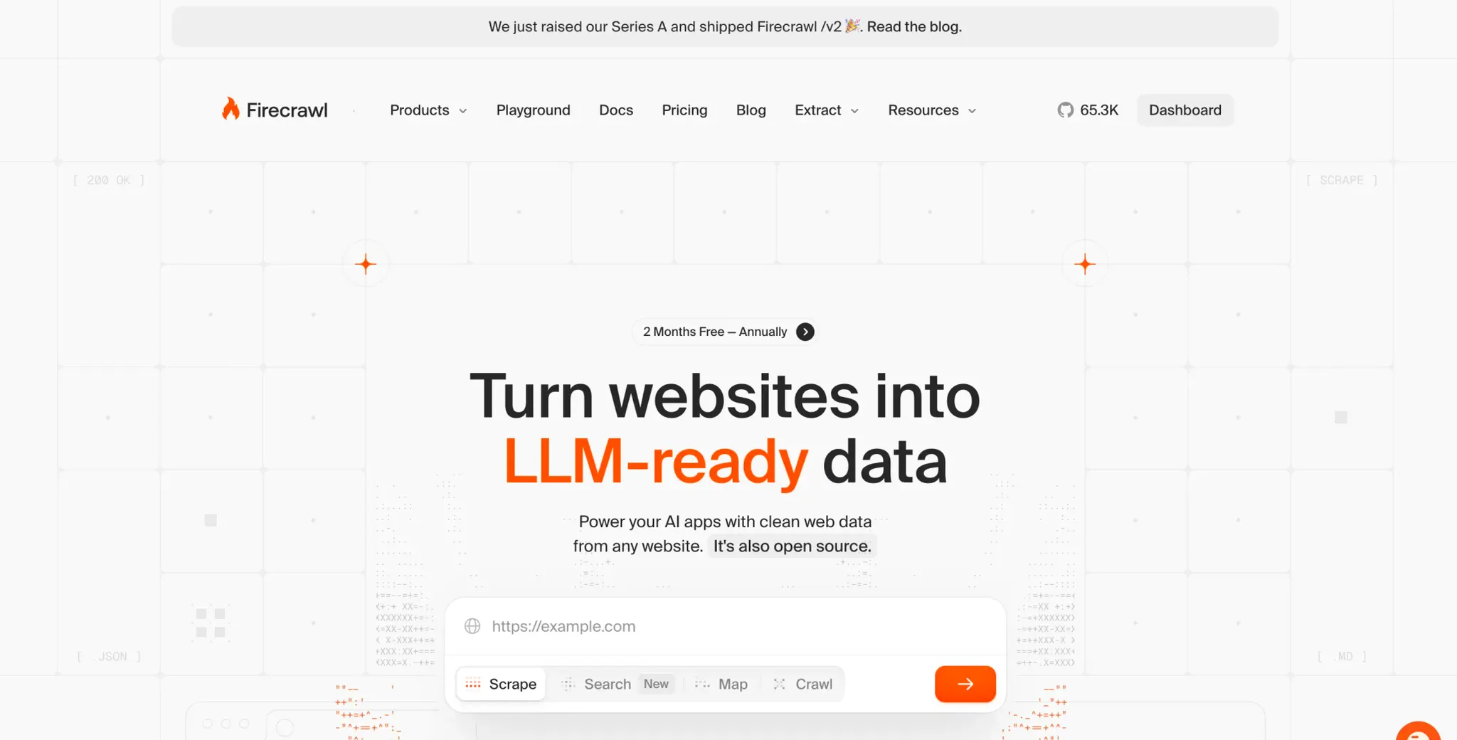 Firecrawl homepage screenshot