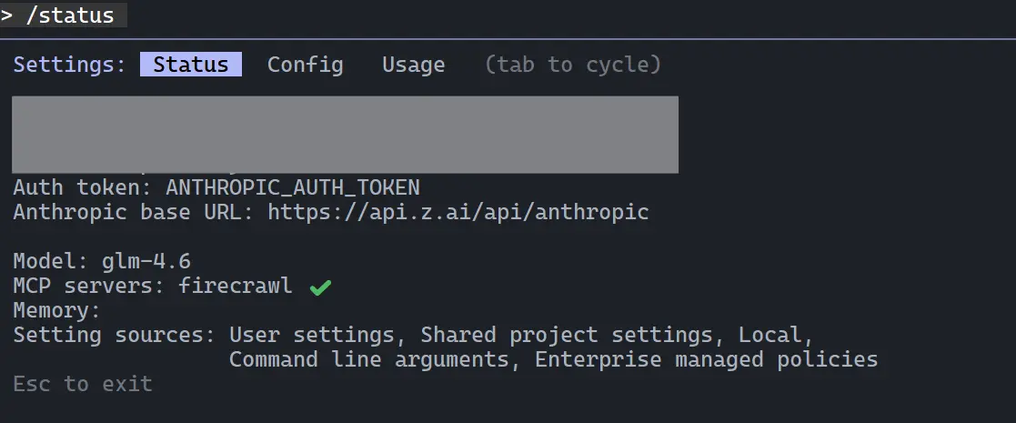 /status command