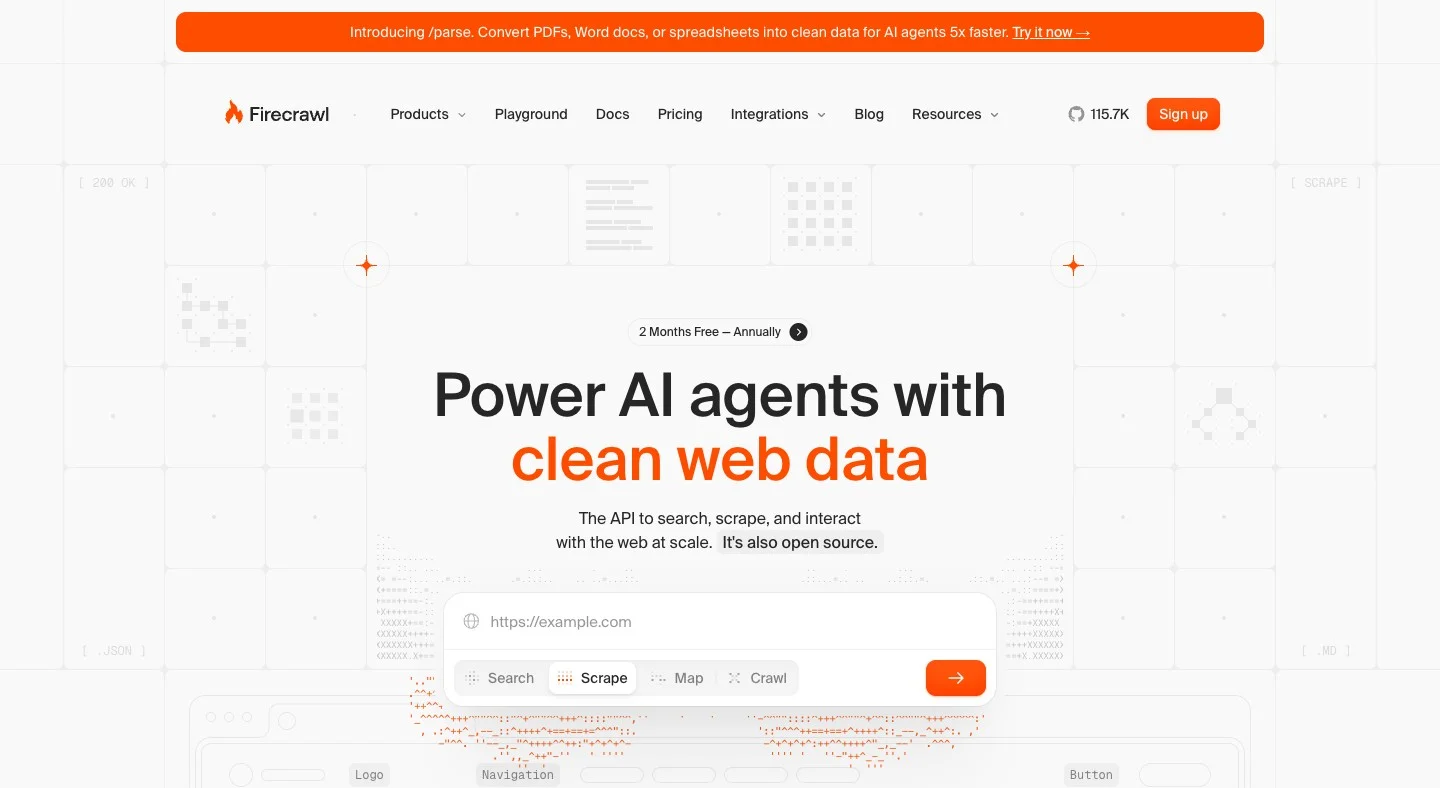 Firecrawl: search, scrape, and interact with the web for AI