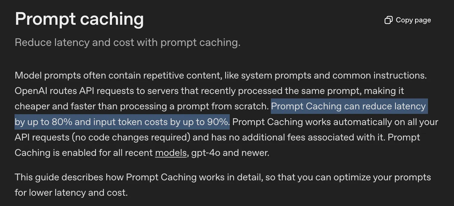 OpenAI Prompt Caching