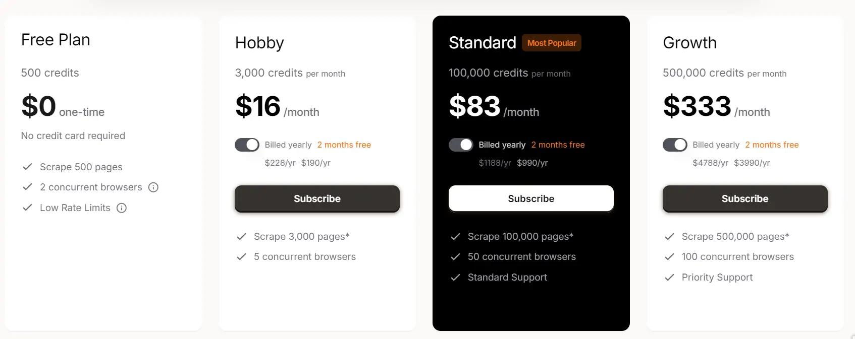 Firecrawl Pricing page