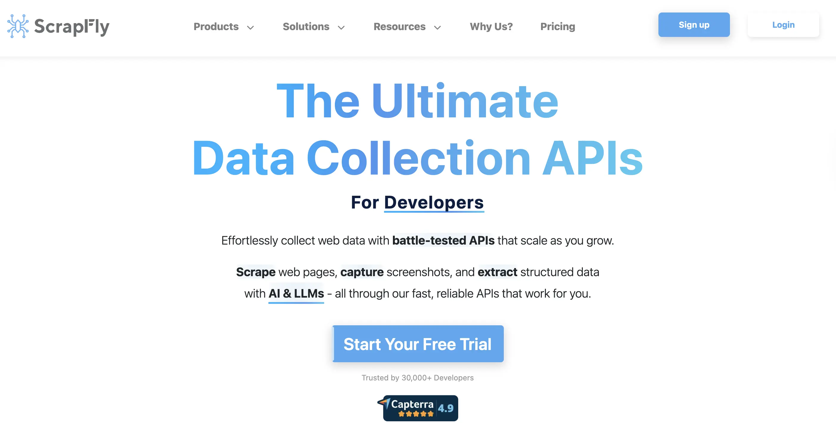 Scrapfly anti-bot scraping API dashboard