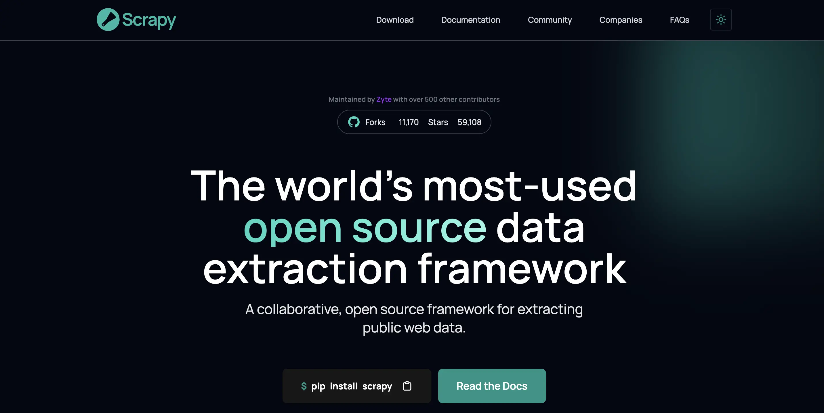 Scrapy logo for Python web crawling framework
