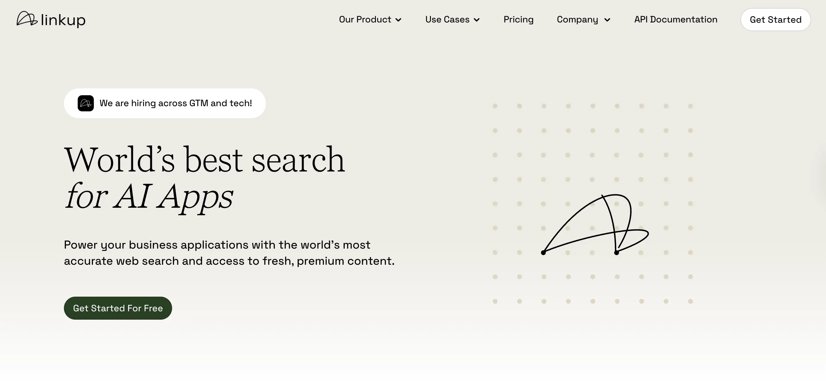 linkup homepage screenshot