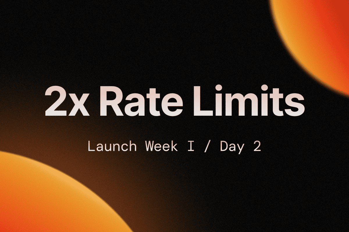 Launch Week I / Day 2: 2x Rate Limits