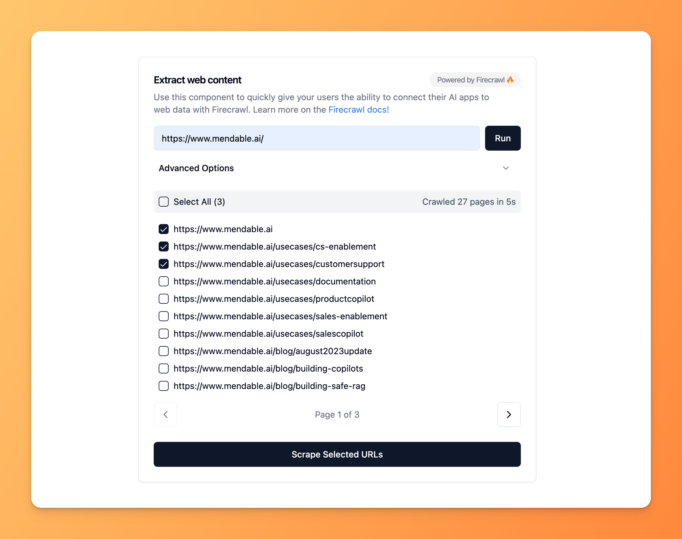 Web Data Ingestion UI Template