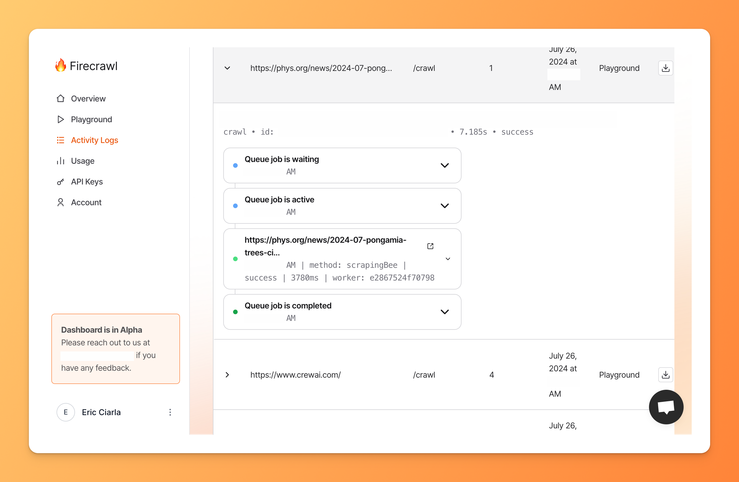 New enhanced dashboard monitoring