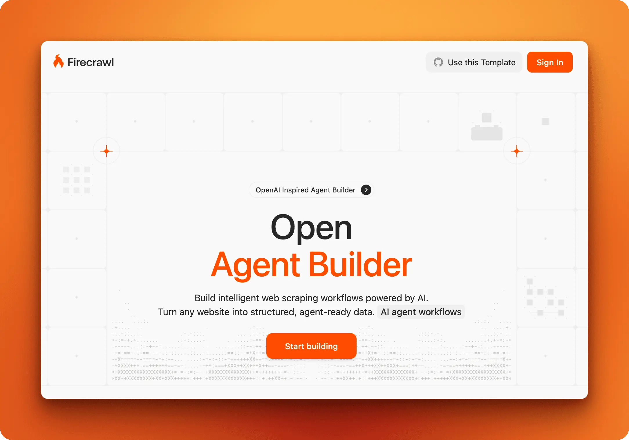Open Agent Builder landing page