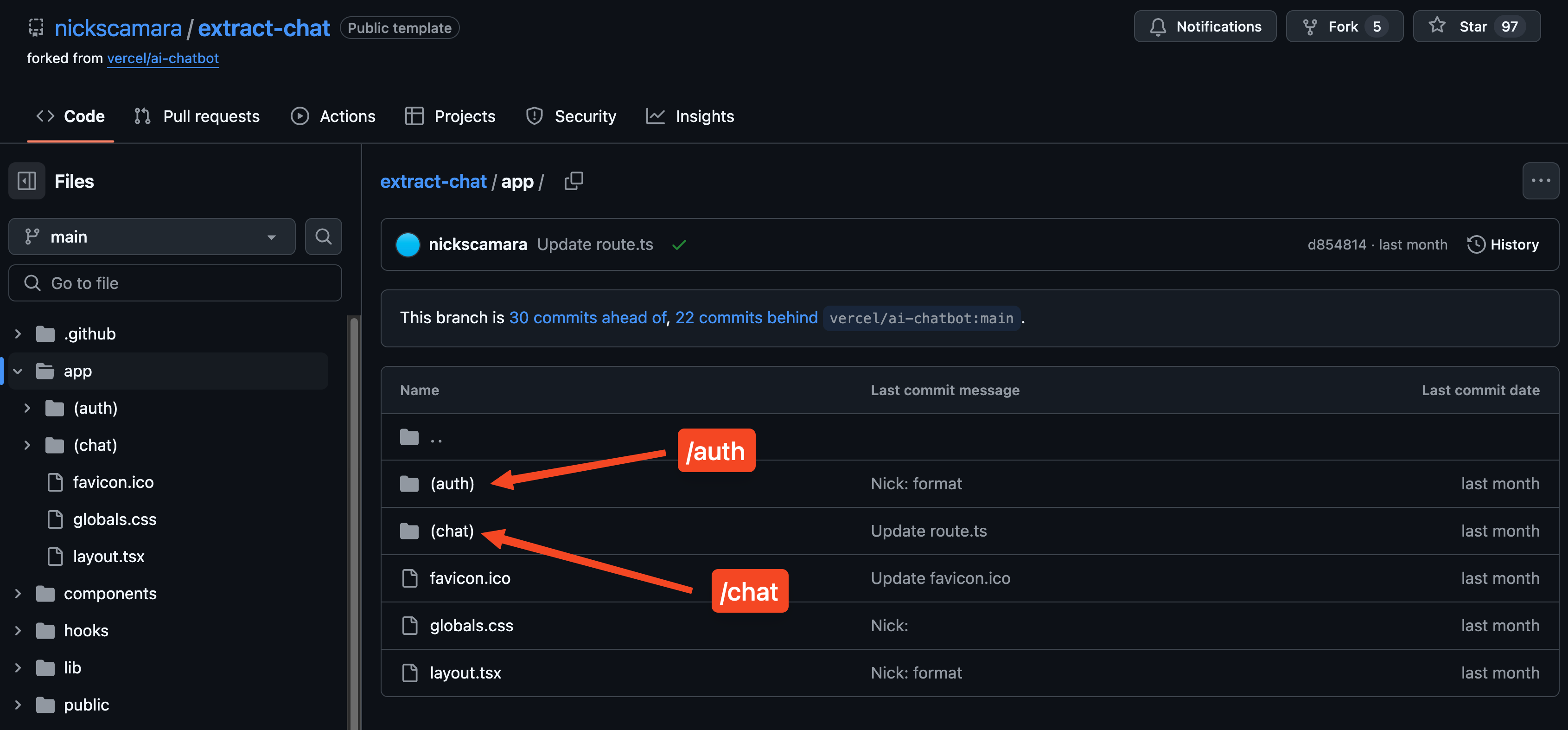 Screenshot showing the authentication and chat interfaces side by side