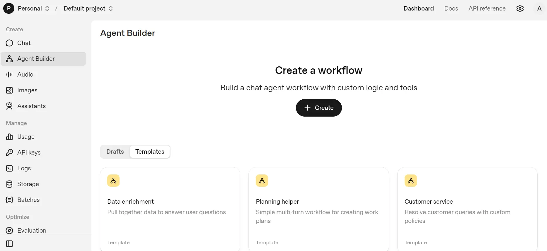Templates in OpenAI Agent Builders