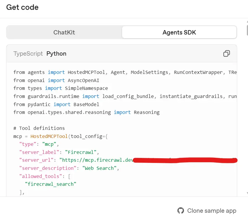 code for the Agent SDK