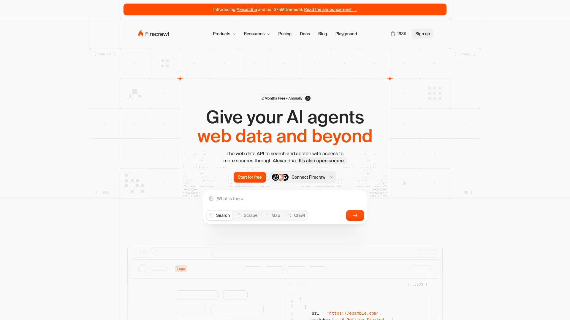 Firecrawl homepage screenshot
