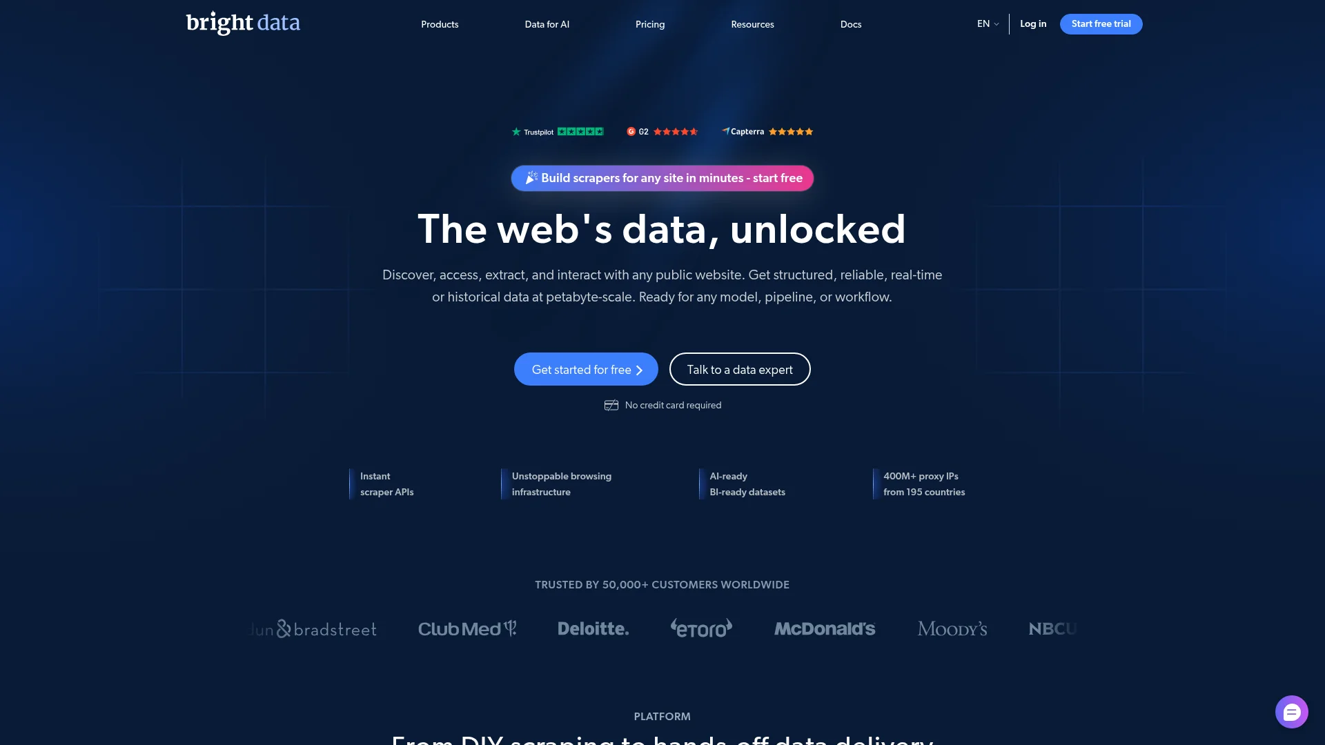 Bright Data homepage screenshot