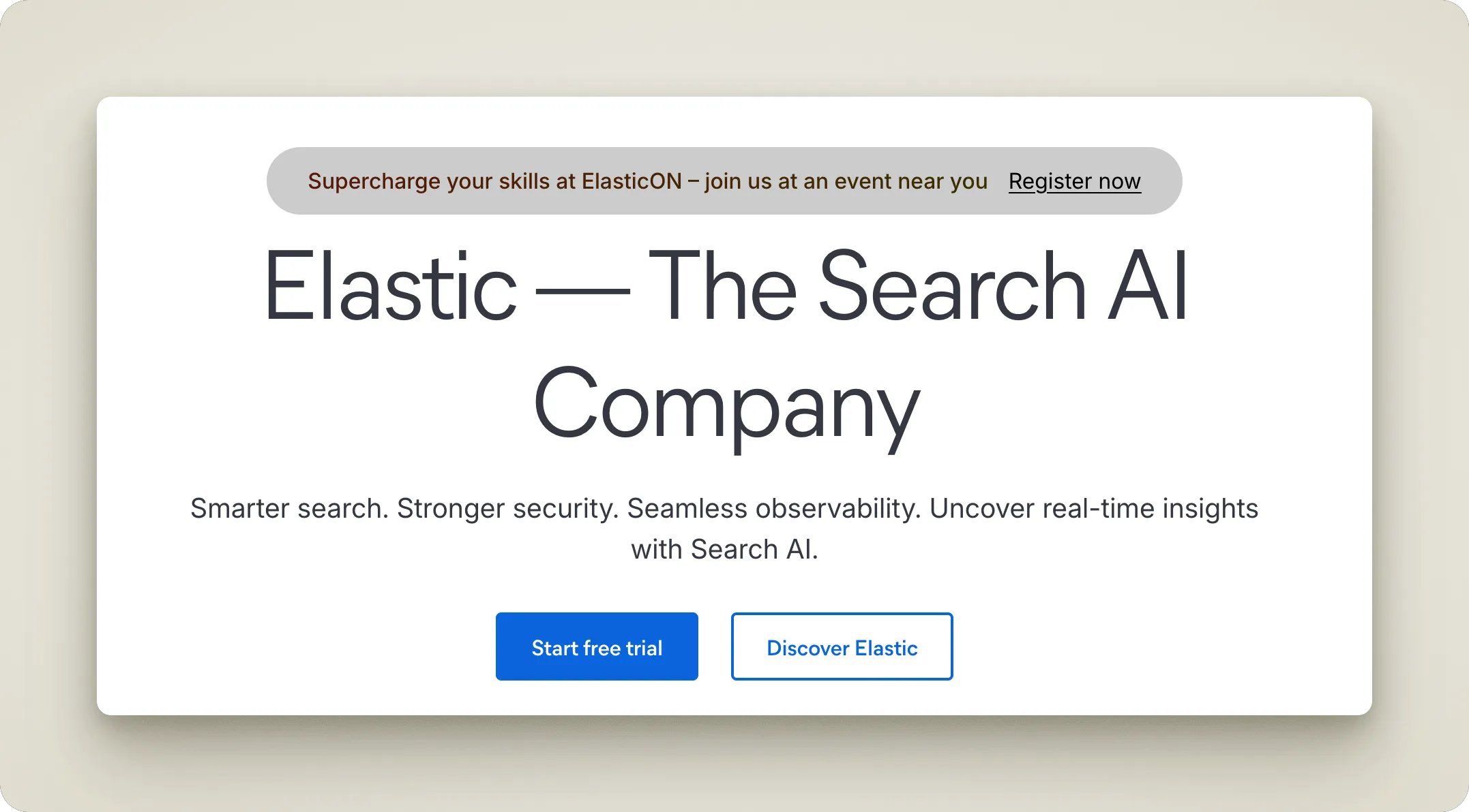Elastic Enterprise Search platform interface showing vector search capabilities and enterprise RAG implementation dashboard