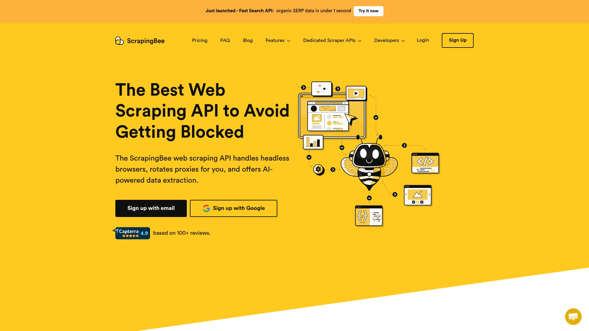 ScrapingBee homepage screenshot