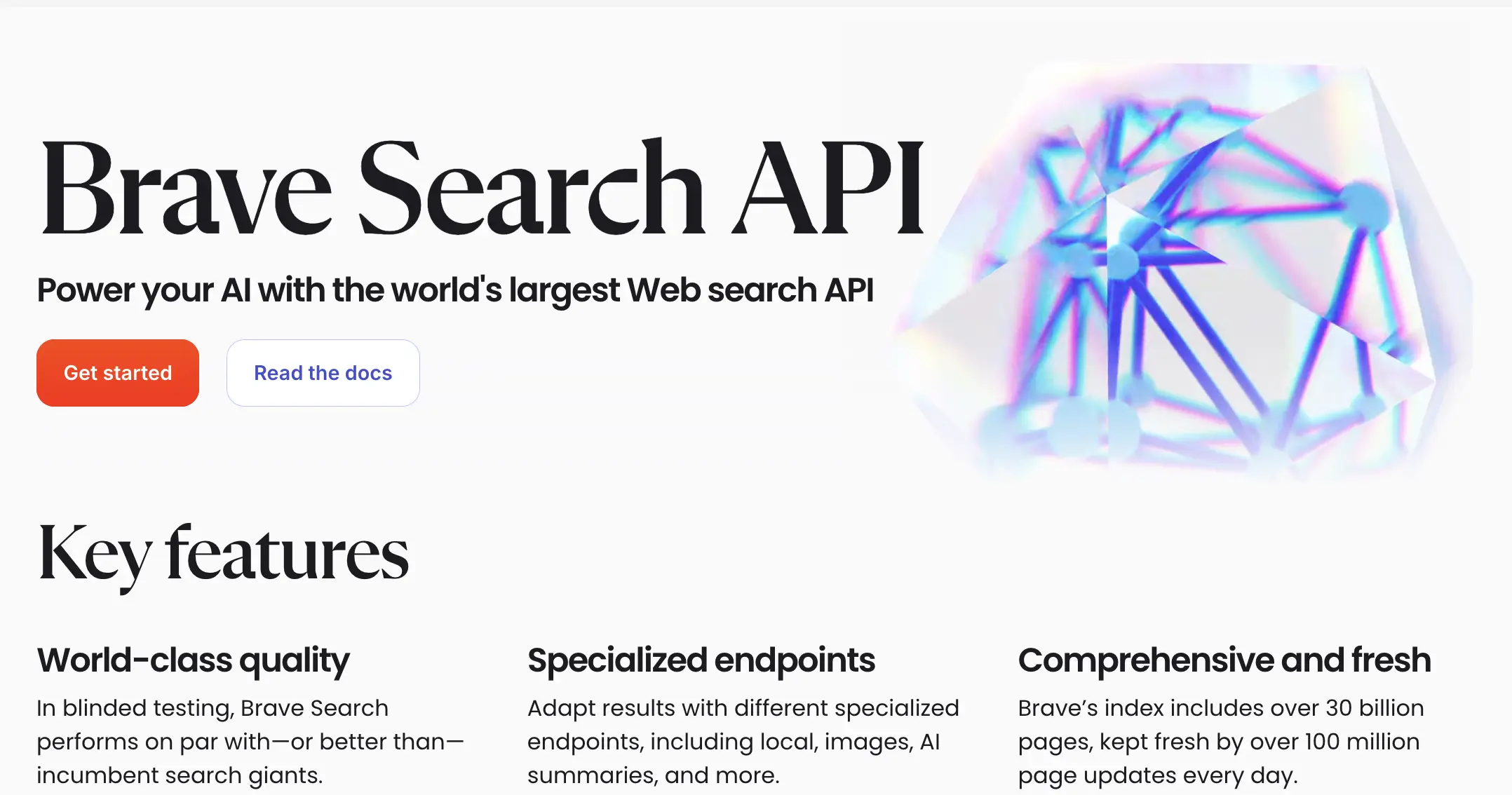 Brave Search API homepage
